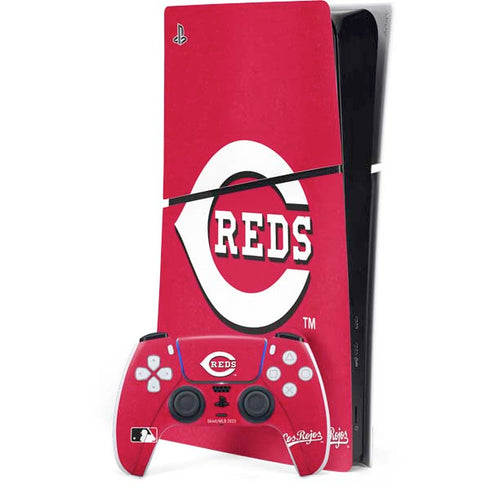 MLB Cincinnati Reds - Solid Distressed PS5 Slim Digital Edition Console Skin