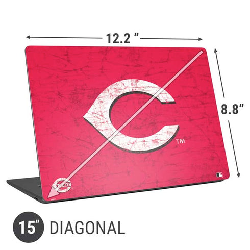 MLB Cincinnati Reds - Solid Distressed Universal Laptop 15in (12.2 x 8.8in) Skin