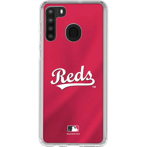MLB Cincinnati Reds Alternate/Away Jersey Galaxy A21 Clear Case