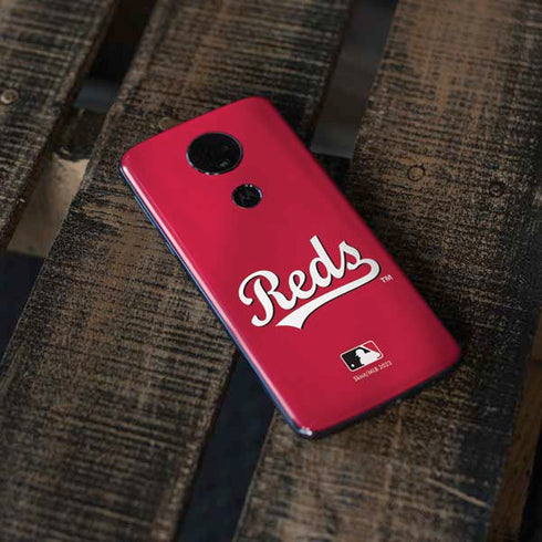 MLB Cincinnati Reds Alternate/Away Jersey Moto E5 Plus Skin