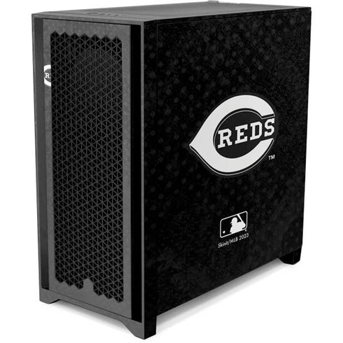 MLB Cincinnati Reds Dark Wash Corsair 4000D Tempered Glass Mid-Tower ATX Case Skin