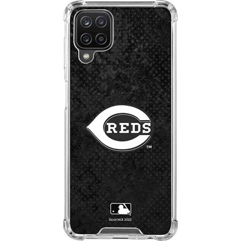MLB Cincinnati Reds Dark Wash Galaxy A12 Clear Case