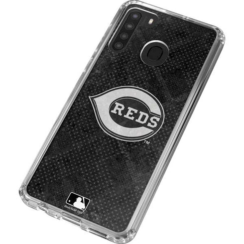 MLB Cincinnati Reds Dark Wash Galaxy A21 Clear Case
