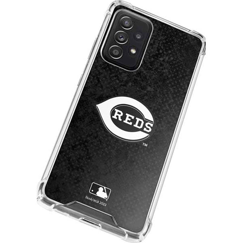 MLB Cincinnati Reds Dark Wash Galaxy A52 5G Clear Case