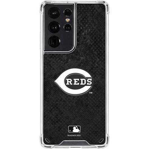 MLB Cincinnati Reds Dark Wash Galaxy S21 Ultra 5G Clear Case