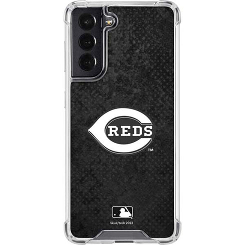 MLB Cincinnati Reds Dark Wash Galaxy S22 Clear Case