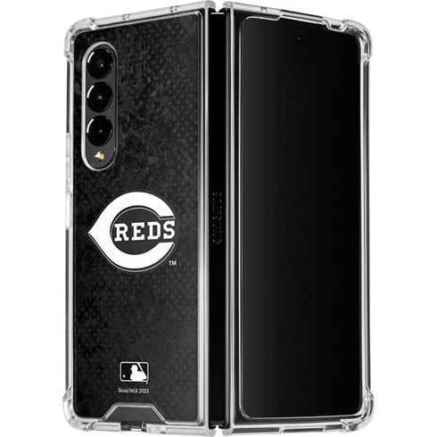 MLB Cincinnati Reds Dark Wash Galaxy Z Fold4 5G Clear Case