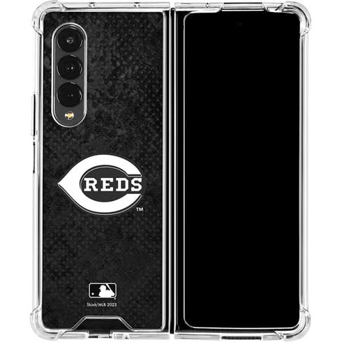 MLB Cincinnati Reds Dark Wash Galaxy Z Fold4 5G Clear Case