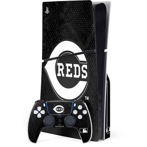 MLB Cincinnati Reds Dark Wash PS5 Slim Disk Bundle Skin