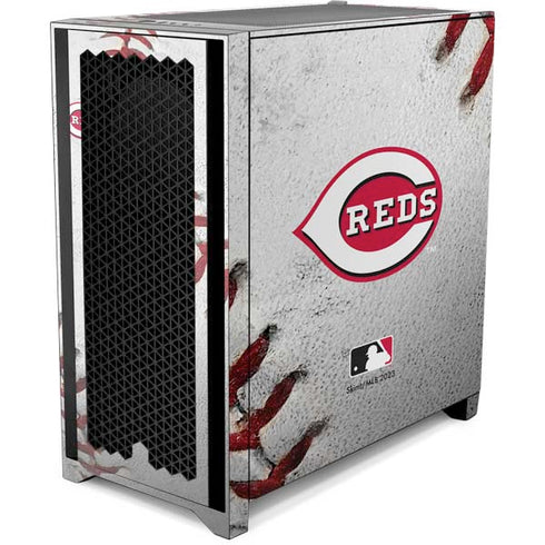 MLB Cincinnati Reds Game Ball Corsair 4000D Tempered Glass Mid-Tower ATX Case Skin