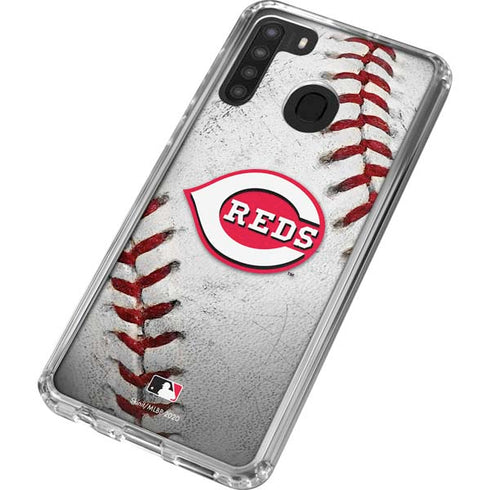 MLB Cincinnati Reds Game Ball Galaxy A21 Clear Case