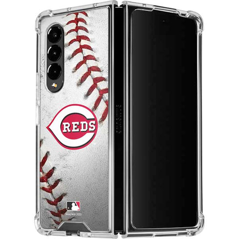 MLB Cincinnati Reds Game Ball Galaxy Z Fold4 5G Clear Case