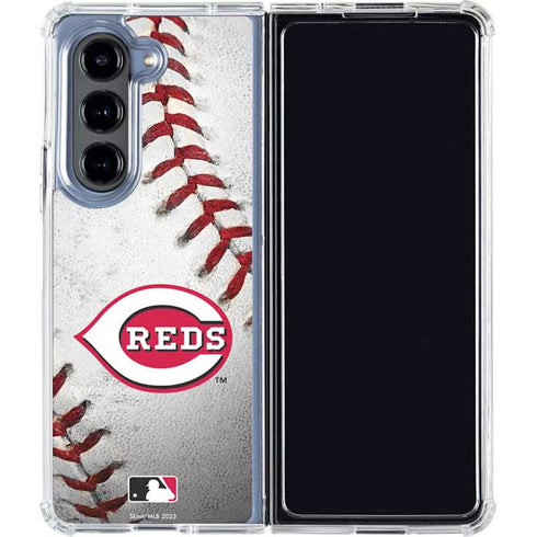 MLB Cincinnati Reds Game Ball Galaxy Z Fold5 5G Clear Case