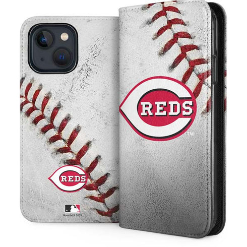 MLB Cincinnati Reds Game Ball iPhone 15 Plus Folio Case