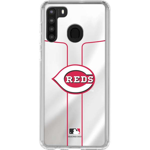 MLB Cincinnati Reds Home Jersey Galaxy A21 Clear Case