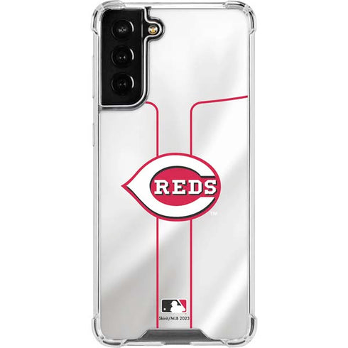 MLB Cincinnati Reds Home Jersey Galaxy S21 FE Clear Case