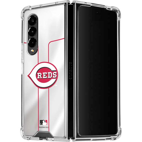 MLB Cincinnati Reds Home Jersey Galaxy Z Fold4 5G Clear Case