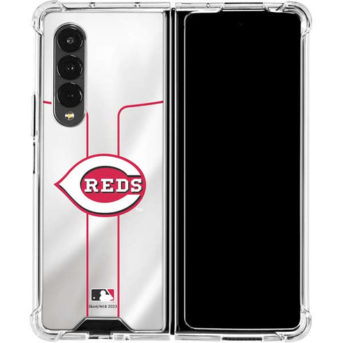 MLB Cincinnati Reds Home Jersey Galaxy Z Fold4 5G Clear Case