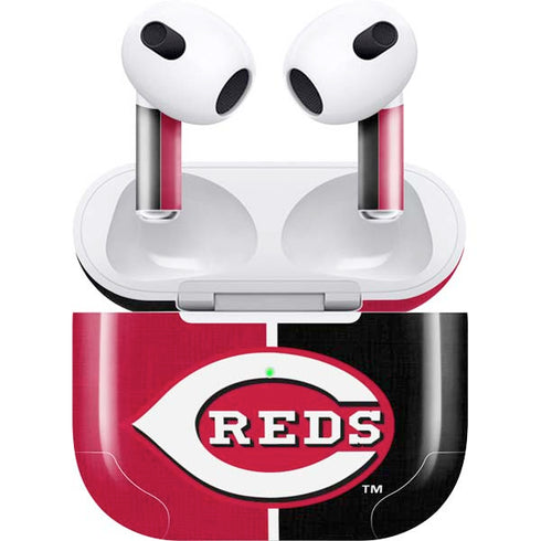 MLB Cincinnati Reds Split Apple AirPods (3rd Gen 2021) Skin