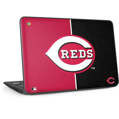 MLB Cincinnati Reds Split HP Chromebook Skin
