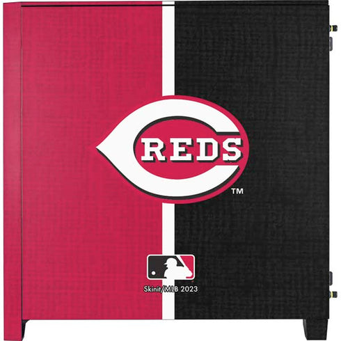 MLB Cincinnati Reds Split Corsair 4000D Tempered Glass Mid-Tower ATX Case Skin