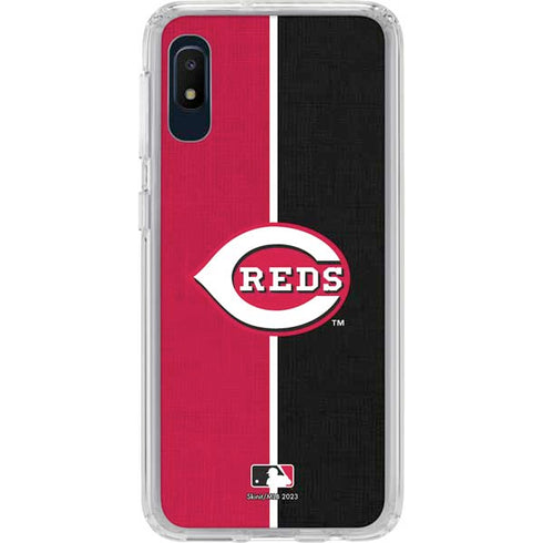 MLB Cincinnati Reds Split Galaxy A10e Clear Case