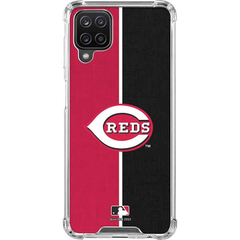 MLB Cincinnati Reds Split Galaxy A12 Clear Case