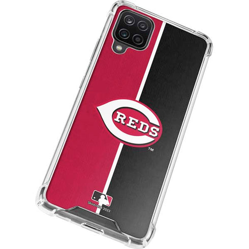 MLB Cincinnati Reds Split Galaxy A12 Clear Case