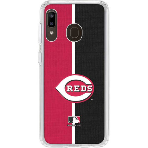 MLB Cincinnati Reds Split Galaxy A20 Clear Case
