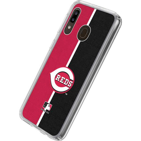MLB Cincinnati Reds Split Galaxy A20 Clear Case