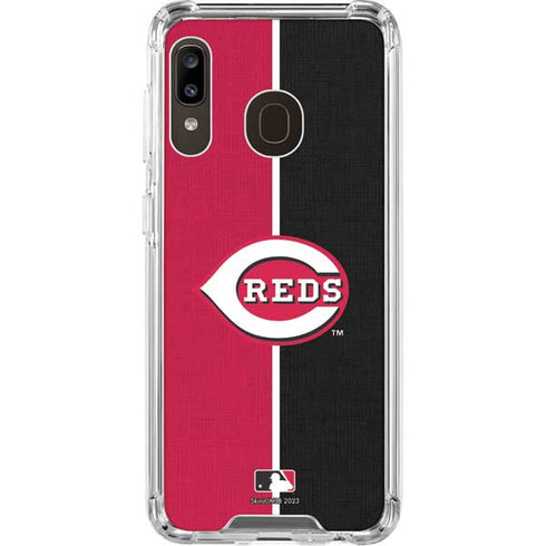 MLB Cincinnati Reds Split Galaxy A30 Clear Case