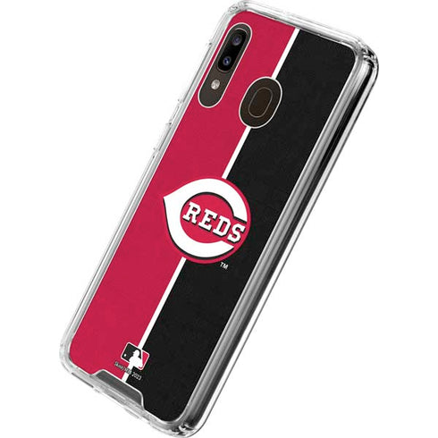 MLB Cincinnati Reds Split Galaxy A30 Clear Case