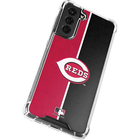 MLB Cincinnati Reds Split Galaxy S21 FE Clear Case
