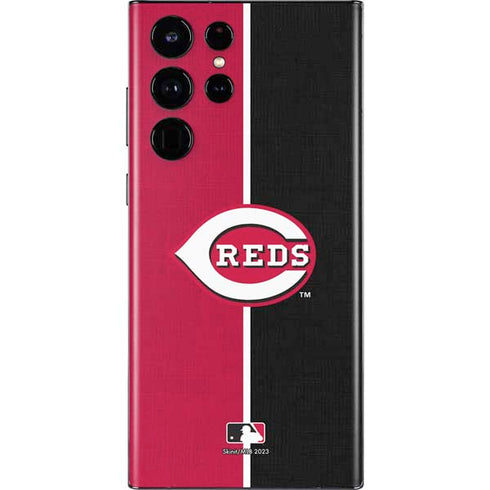 MLB Cincinnati Reds Split Galaxy S22 Ultra Skin