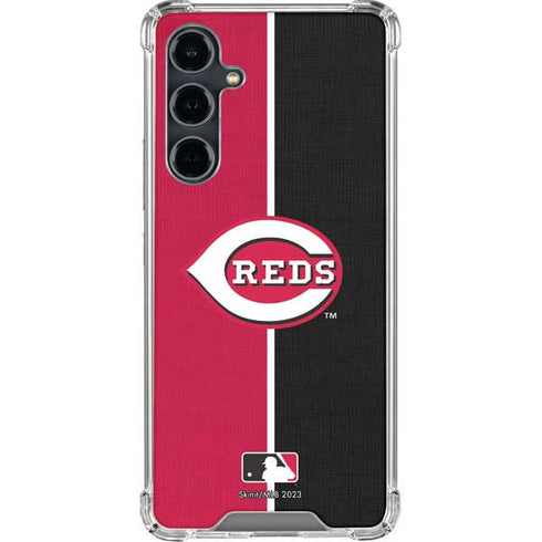 MLB Cincinnati Reds Split Galaxy S23 FE Clear Case
