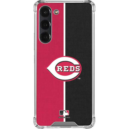 MLB Cincinnati Reds Split Galaxy S23 Plus Clear Case