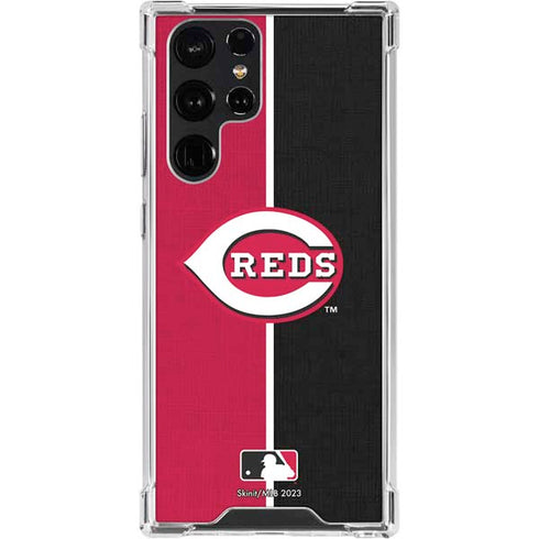 MLB Cincinnati Reds Split Galaxy S24 Ultra Clear Case