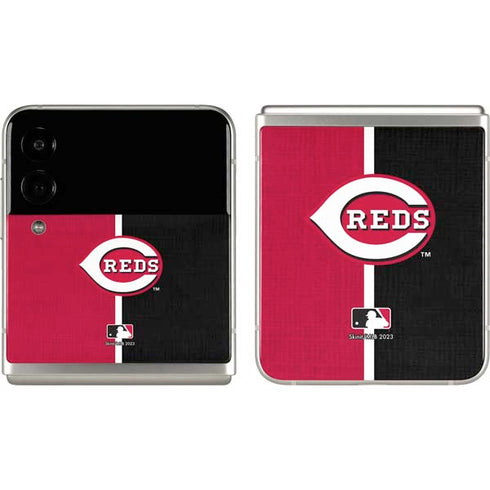 MLB Cincinnati Reds Split Galaxy Z Flip3 5G Skin