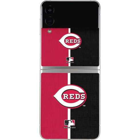 MLB Cincinnati Reds Split Galaxy Z Flip3 5G Skin