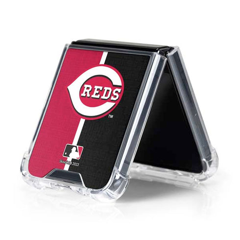 MLB Cincinnati Reds Split Galaxy Z Flip5 5G Clear Case
