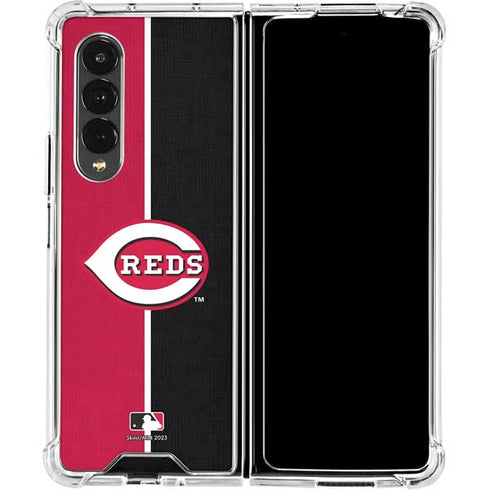 MLB Cincinnati Reds Split Galaxy Z Fold4 5G Clear Case