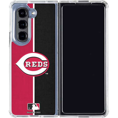 MLB Cincinnati Reds Split Galaxy Z Fold5 5G Clear Case