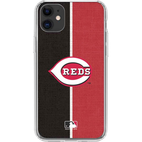 MLB Cincinnati Reds Split iPhone 11 Clear Case