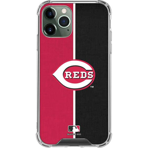 MLB Cincinnati Reds Split iPhone 12 Pro Clear Case