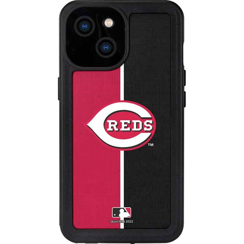 MLB Cincinnati Reds Split iPhone 13 Mini Waterproof Case