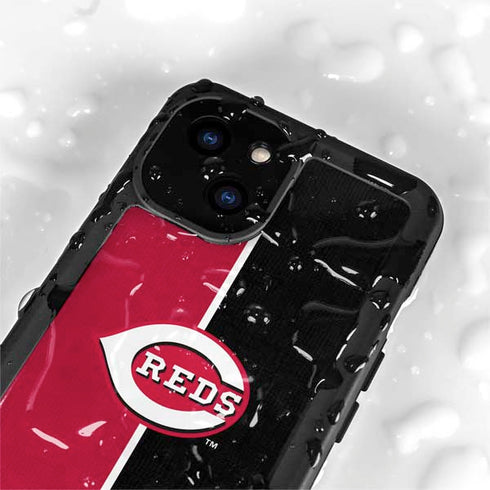 MLB Cincinnati Reds Split iPhone 13 Mini Waterproof Case