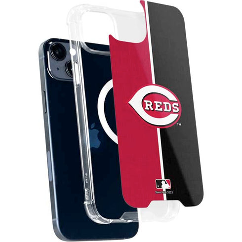 MLB Cincinnati Reds Split iPhone 15 MagSafe Case