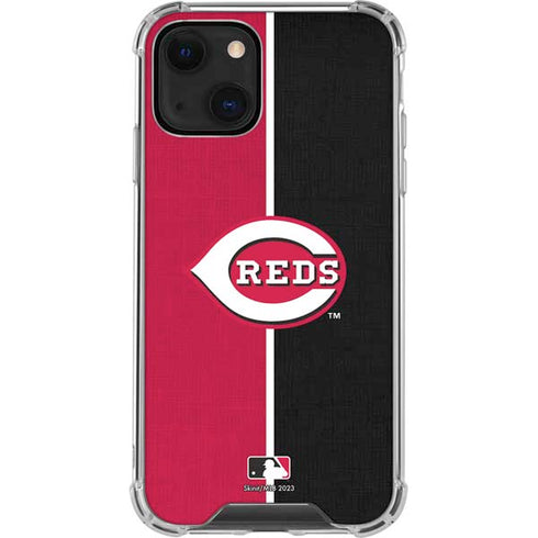 MLB Cincinnati Reds Split iPhone 15 Plus Clear Case