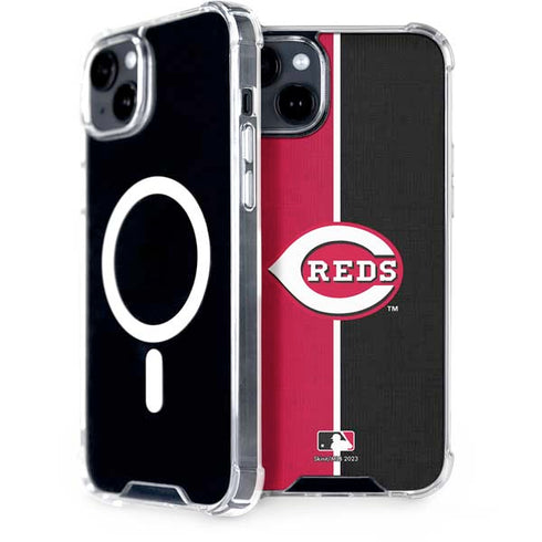MLB Cincinnati Reds Split iPhone 15 Plus MagSafe Case