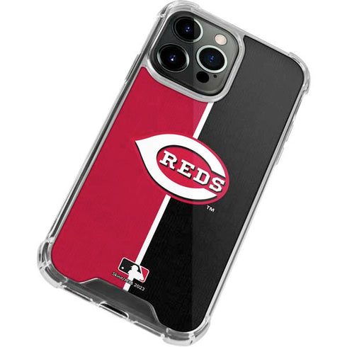 MLB Cincinnati Reds Split iPhone 14 Pro Clear Case